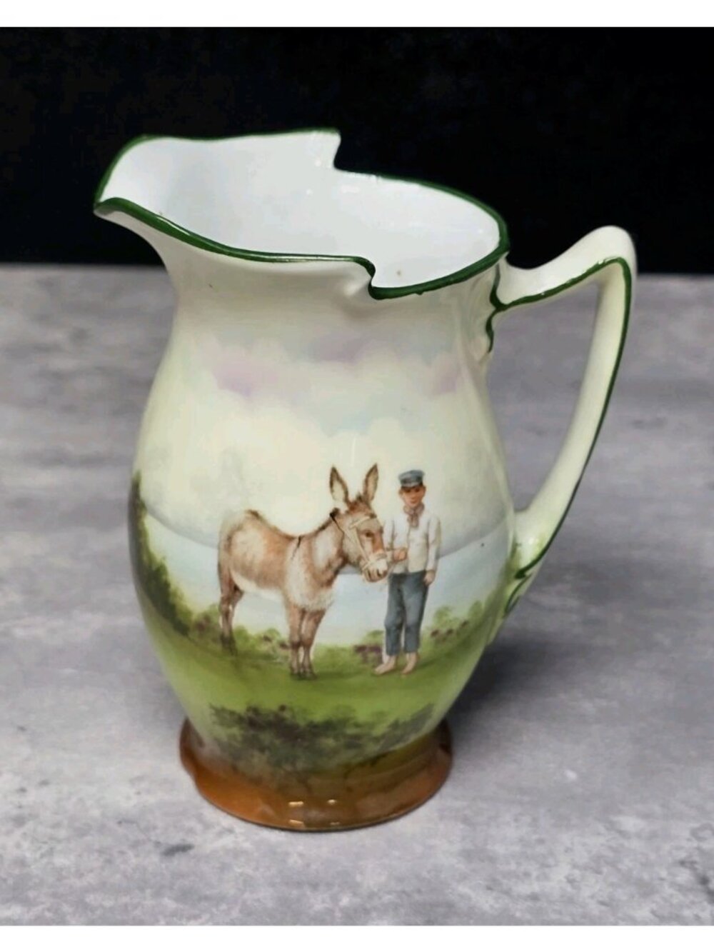 ROYAL BAYREUTH Boy With Donkey Small Creamer Jar 4.5" *READ